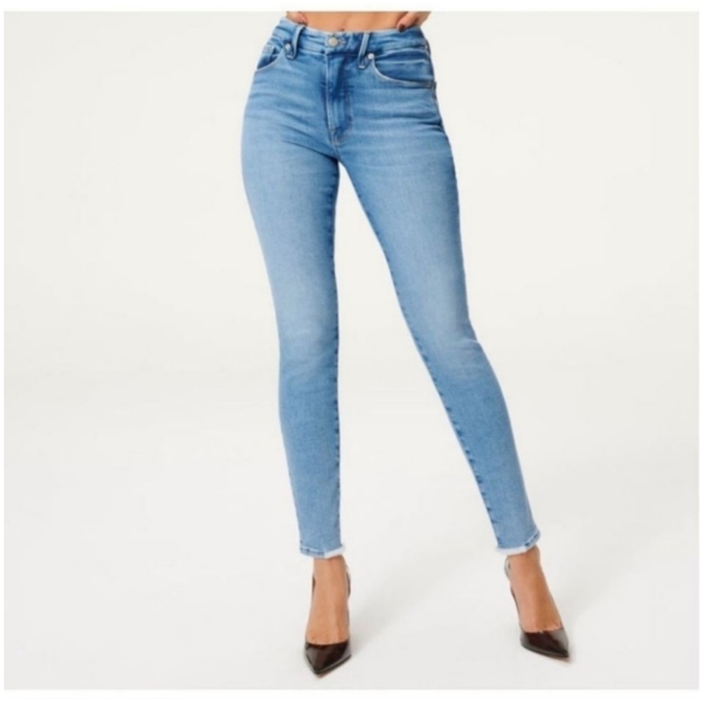 Good American 26 Good Legs Skinny Jeans worn hem